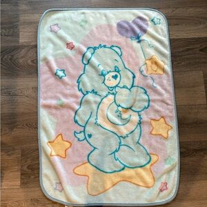 Vintage Care Bear Blanket with Stars and Balloons